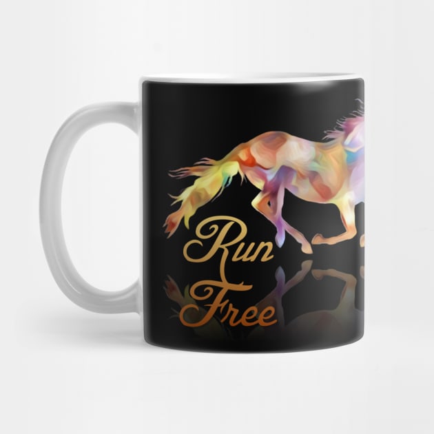 Run Free Colorful Horse Art by AlondraHanley